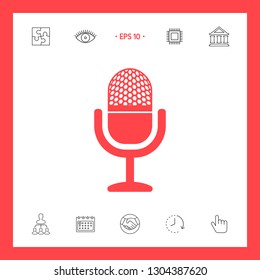Vintage microphone icon. Graphic elements for your design