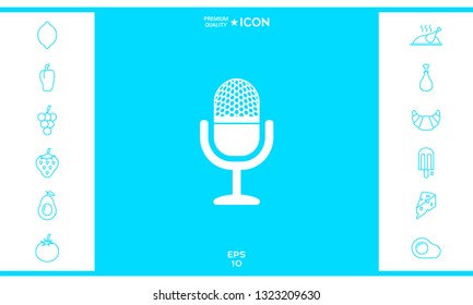 Vintage microphone icon. Graphic elements for your design