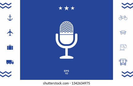 Vintage microphone icon. Graphic elements for your design