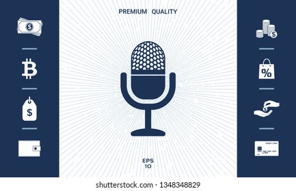 Vintage microphone icon. Graphic elements for your design