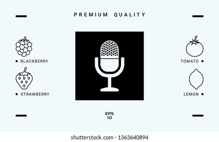 Vintage microphone icon. Graphic elements for your design