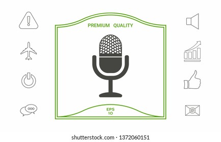 Vintage microphone icon. Graphic elements for your design