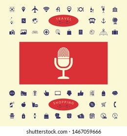 Vintage microphone icon. Graphic elements for your design