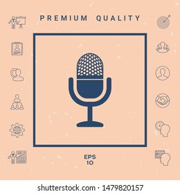 Vintage microphone icon. Graphic elements for your design