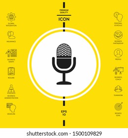 Vintage microphone icon. Graphic elements for your design