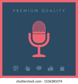 Vintage microphone icon. Graphic elements for your design