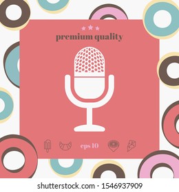 Vintage microphone icon. Graphic elements for your design