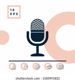 Vintage microphone icon. Graphic elements for your design