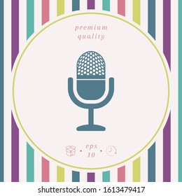 Vintage microphone icon. Graphic elements for your design
