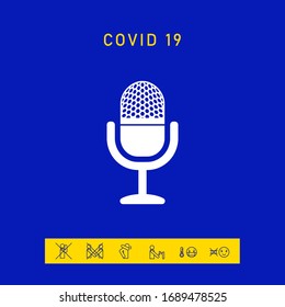 Vintage microphone icon. Graphic elements for your design