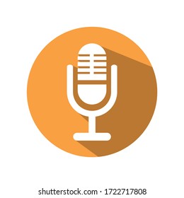 Vintage microphone icon. Image of a sound and technology object.