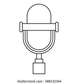 Vintage microphone icon. Outline illustration of vintage microphone vector icon for web