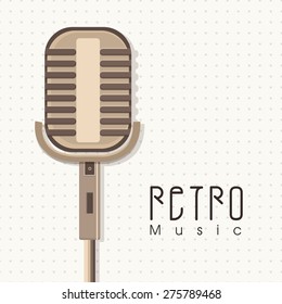 Vintage microphone on white background, can be used as poster, banner or flyer design.