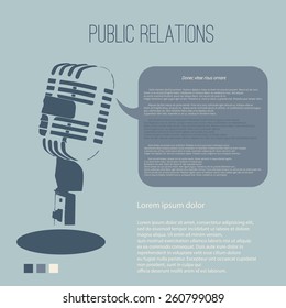 Vintage microphone public relations with Space for text editing vector design