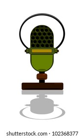 vintage microphone with shadow