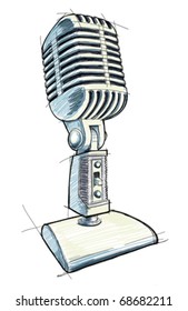 Vintage Microphone sketch - vector