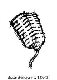 Vintage microphone in sketchy style