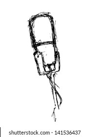 Vintage microphone in sketchy style