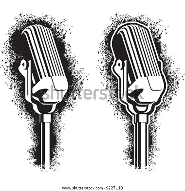 Vintage Microphone Stencil Style Stock Vector Royalty Free 6227110