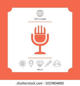 Vintage microphone symbol icon