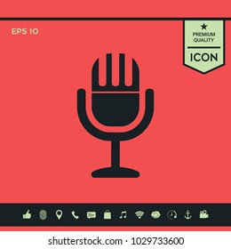 Vintage microphone symbol icon