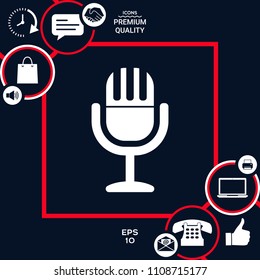Vintage microphone symbol icon