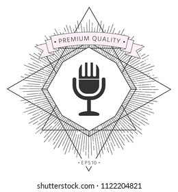 Vintage microphone symbol icon