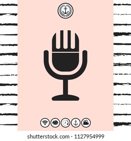 Vintage microphone symbol icon