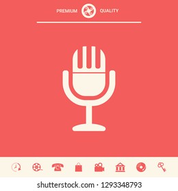 Vintage microphone symbol icon. Graphic elements for your design