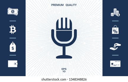 Vintage microphone symbol icon. Graphic elements for your design