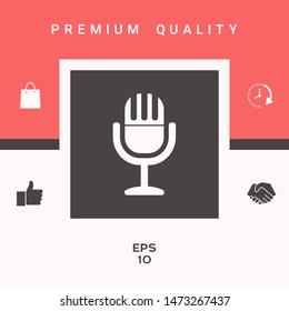 Vintage microphone symbol icon. Graphic elements for your design