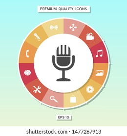 Vintage microphone symbol icon. Graphic elements for your design