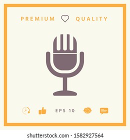 Vintage microphone symbol icon. Graphic elements for your design