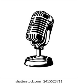 vintage microphone vector, microphone vector, old microphone vector concept