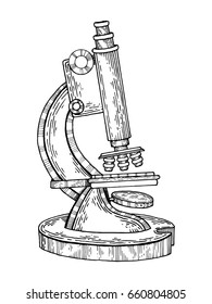 Vintage microscope vector illustration
