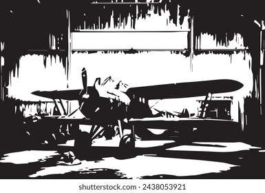 Vintage military aircraft, grunge background texture.