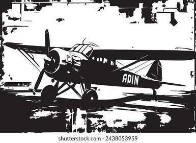 Vintage military aircraft, grunge background texture.