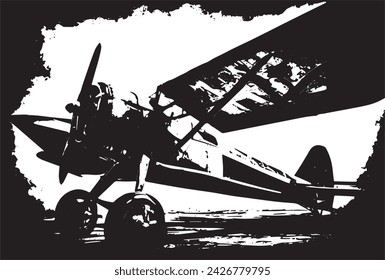 Vintage military aircraft on a grunge background