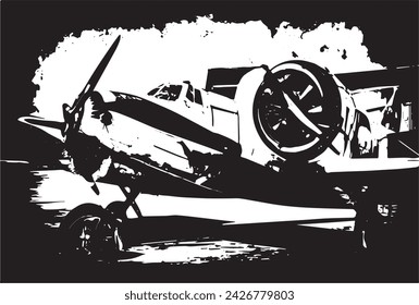 Vintage military aircraft on a grunge background