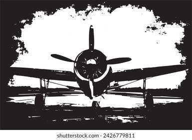 Vintage military aircraft on a grunge background