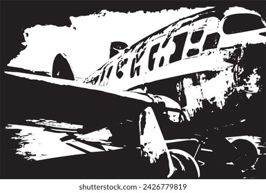 Vintage military aircraft on a grunge background