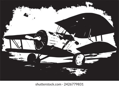 Vintage military aircraft on a grunge background