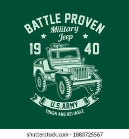 Vintage Military Jeep Vector Graphic,
American Military Jeep Graphic T-shirt
