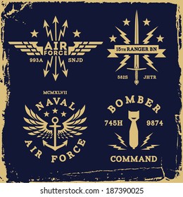 Vintage Military Wing Bomb Anchor ( T-Shirt Print )