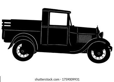 Vintage Milk Truck Vector Illustration On White Background