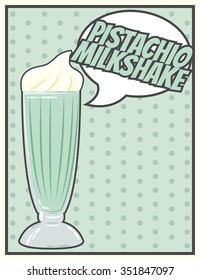 vintage milkshake poster, illustration in vector format