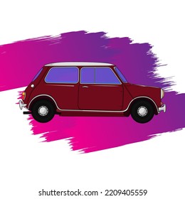 Vintage Mini Car Vector. Suitable For Logo Design, T-shirts, Stickers, Etc