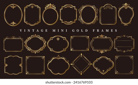 Vintage mini gold frame set, traditional classic designs