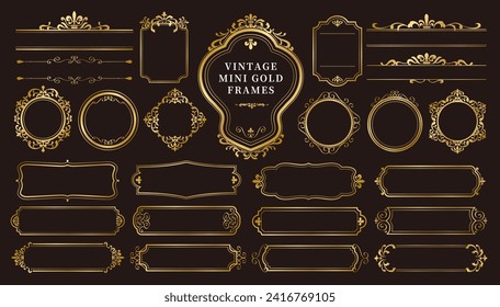 Vintage mini gold frame set, traditional classic designs