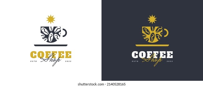 Vintage and Minimal Coffee Shop Logo. Cafe Logo or Emblem with Retro Style